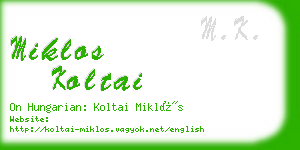 miklos koltai business card